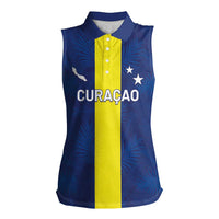 Custom Curacao Football Women Sleeveless Polo Shirt Go Champions Flag Style - Wonder Print Shop