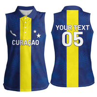 Custom Curacao Football Women Sleeveless Polo Shirt Go Champions Flag Style - Wonder Print Shop