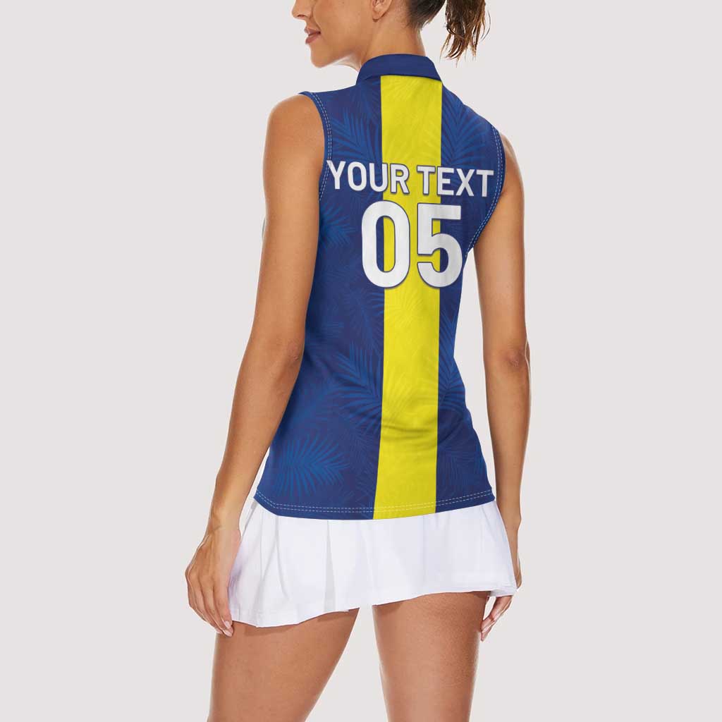 Custom Curacao Football Women Sleeveless Polo Shirt Go Champions Flag Style - Wonder Print Shop