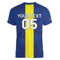 Custom Curacao Football Women V-Neck T-Shirt Go Champions Flag Style - Wonder Print Shop