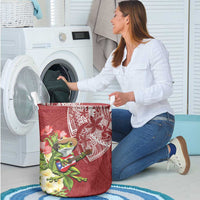 Puerto Rico Coqui Frog Laundry Basket Tropical Flowers Polynesian Style - Wonder Print Shop