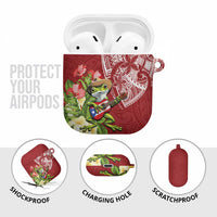 Puerto Rico Coqui Frog AirPods Case Tropical Flowers Polynesian Style - Wonder Print Shop