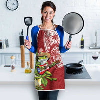 Puerto Rico Coqui Frog Apron Tropical Flowers Polynesian Style - Wonder Print Shop