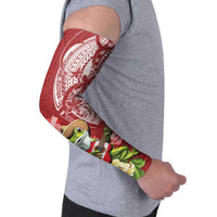 Puerto Rico Coqui Frog Arm Sleeves Tropical Flowers Polynesian Style - Wonder Print Shop