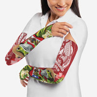 Puerto Rico Coqui Frog Arm Sleeves Tropical Flowers Polynesian Style - Wonder Print Shop
