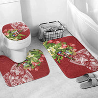 Puerto Rico Coqui Frog Bathroom Set Tropical Flowers Polynesian Style - Wonder Print Shop