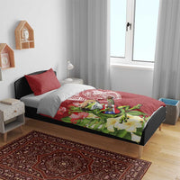 Puerto Rico Coqui Frog Bedding Set Tropical Flowers Polynesian Style - Wonder Print Shop