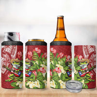 Puerto Rico Coqui Frog 4 in 1 Can Cooler Tumbler Tropical Flowers Polynesian Style - Wonder Print Shop