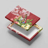 Puerto Rico Coqui Frog Canvas Wall Art Tropical Flowers Polynesian Style - Wonder Print Shop