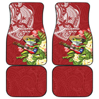 Puerto Rico Coqui Frog Car Mats Tropical Flowers Polynesian Style - Wonder Print Shop