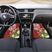 Puerto Rico Coqui Frog Car Mats Tropical Flowers Polynesian Style - Wonder Print Shop