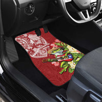 Puerto Rico Coqui Frog Car Mats Tropical Flowers Polynesian Style - Wonder Print Shop