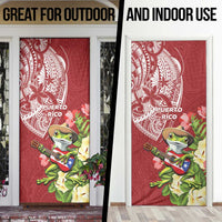 Puerto Rico Coqui Frog Door Cover Tropical Flowers Polynesian Style - Wonder Print Shop