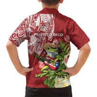 Puerto Rico Coqui Frog Family Matching Summer Maxi Dress and Hawaiian Shirt Tropical Flowers Polynesian Style - Wonder Print Shop