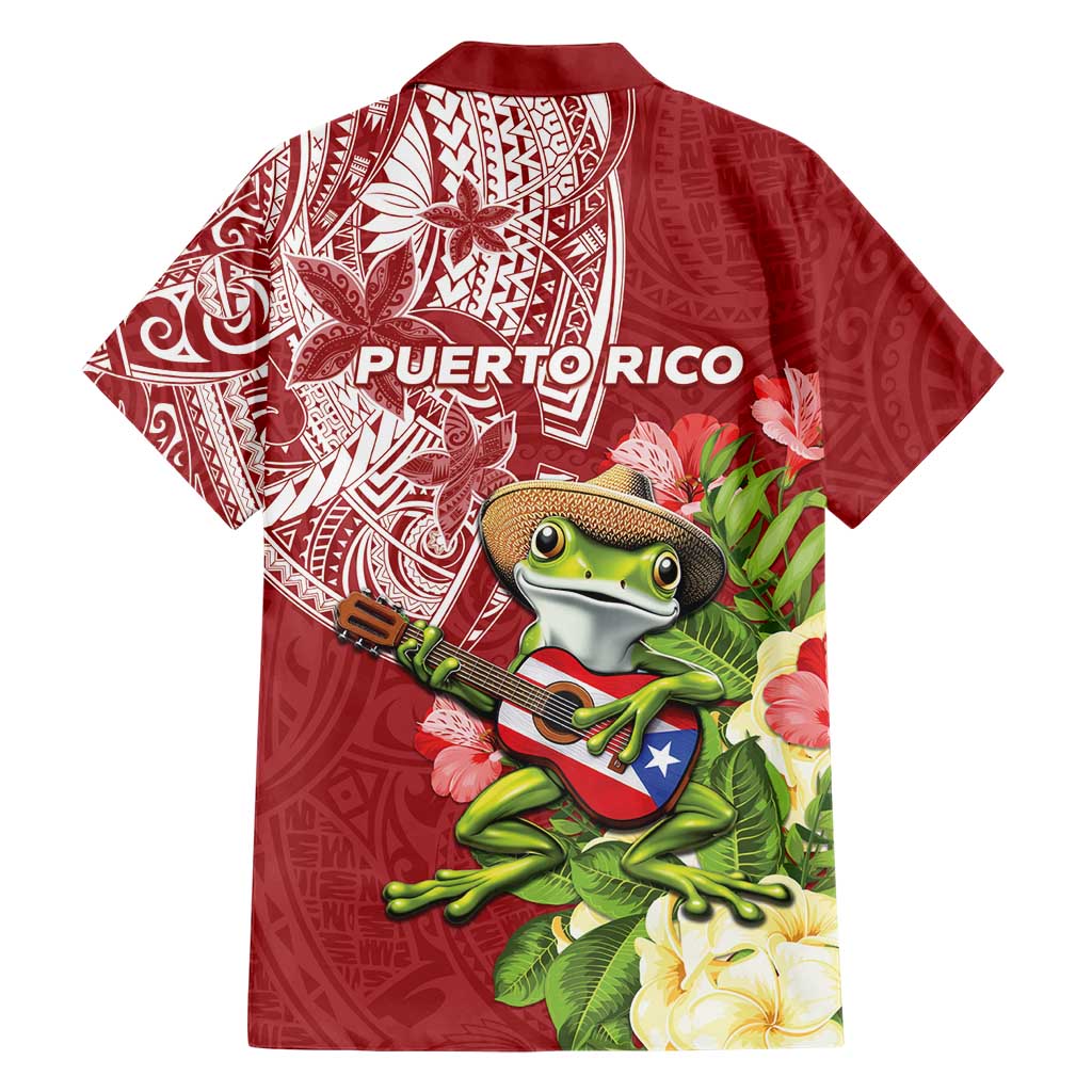 Puerto Rico Coqui Frog Family Matching Summer Maxi Dress and Hawaiian Shirt Tropical Flowers Polynesian Style - Wonder Print Shop