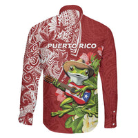 Puerto Rico Coqui Frog Family Matching Tank Maxi Dress and Hawaiian Shirt Tropical Flowers Polynesian Style - Wonder Print Shop
