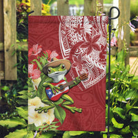 Puerto Rico Coqui Frog Garden Flag Tropical Flowers Polynesian Style - Wonder Print Shop