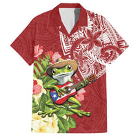 Puerto Rico Coqui Frog Hawaiian Shirt Tropical Flowers Polynesian Style - Wonder Print Shop