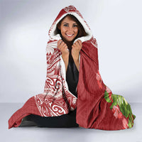 Puerto Rico Coqui Frog Hooded Blanket Tropical Flowers Polynesian Style - Wonder Print Shop