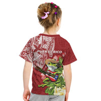 Puerto Rico Coqui Frog Kid T Shirt Tropical Flowers Polynesian Style - Wonder Print Shop