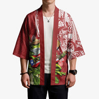 Puerto Rico Coqui Frog Kimono Tropical Flowers Polynesian Style - Wonder Print Shop