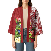 Puerto Rico Coqui Frog Kimono Tropical Flowers Polynesian Style - Wonder Print Shop