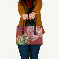 Puerto Rico Coqui Frog Leather Bag Tropical Flowers Polynesian Style - Wonder Print Shop
