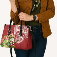 Puerto Rico Coqui Frog Leather Bag Tropical Flowers Polynesian Style - Wonder Print Shop
