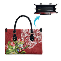 Puerto Rico Coqui Frog Leather Bag Tropical Flowers Polynesian Style - Wonder Print Shop