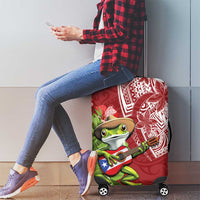 Puerto Rico Coqui Frog Luggage Cover Tropical Flowers Polynesian Style - Wonder Print Shop