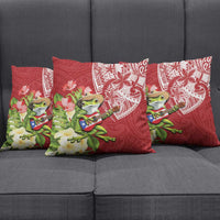 Puerto Rico Coqui Frog Pillow Cover Tropical Flowers Polynesian Style - Wonder Print Shop
