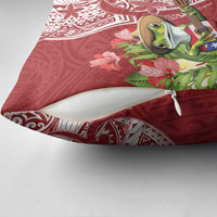 Puerto Rico Coqui Frog Pillow Cover Tropical Flowers Polynesian Style - Wonder Print Shop