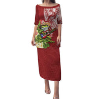 Puerto Rico Coqui Frog Puletasi Tropical Flowers Polynesian Style - Wonder Print Shop