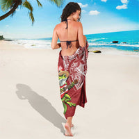 Puerto Rico Coqui Frog Sarong Tropical Flowers Polynesian Style - Wonder Print Shop