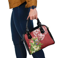 Puerto Rico Coqui Frog Shoulder Handbag Tropical Flowers Polynesian Style - Wonder Print Shop
