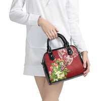 Puerto Rico Coqui Frog Shoulder Handbag Tropical Flowers Polynesian Style - Wonder Print Shop