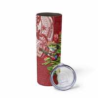 Puerto Rico Coqui Frog Skinny Tumbler Tropical Flowers Polynesian Style - Wonder Print Shop