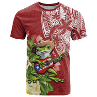 Puerto Rico Coqui Frog T Shirt Tropical Flowers Polynesian Style - Wonder Print Shop