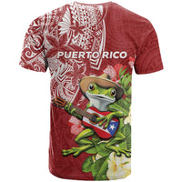 Puerto Rico Coqui Frog T Shirt Tropical Flowers Polynesian Style - Wonder Print Shop