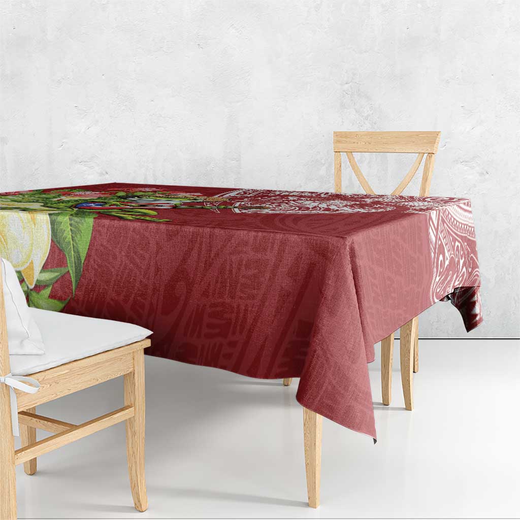 Puerto Rico Coqui Frog Tablecloth Tropical Flowers Polynesian Style - Wonder Print Shop