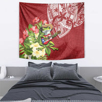 Puerto Rico Coqui Frog Tapestry Tropical Flowers Polynesian Style - Wonder Print Shop