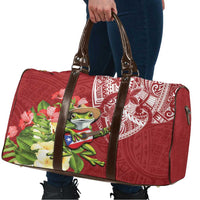 Puerto Rico Coqui Frog Travel Bag Tropical Flowers Polynesian Style - Wonder Print Shop