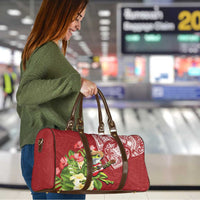 Puerto Rico Coqui Frog Travel Bag Tropical Flowers Polynesian Style - Wonder Print Shop