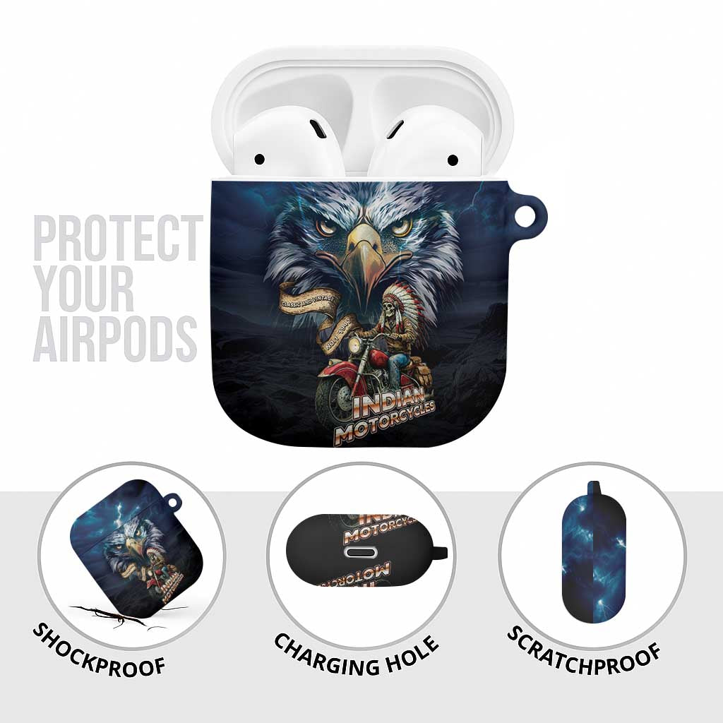 American Indian Legendary Motorcycle AirPods Case Native American Retro Rider - Wonder Print Shop