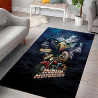 American Indian Legendary Motorcycle Area Rug Native American Retro Rider - Wonder Print Shop