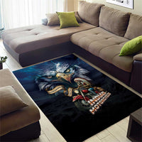 American Indian Legendary Motorcycle Area Rug Native American Retro Rider - Wonder Print Shop