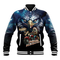 American Indian Legendary Motorcycle Baseball Jacket Native American Retro Rider - Wonder Print Shop