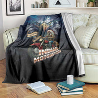 American Indian Legendary Motorcycle Blanket Native American Retro Rider - Wonder Print Shop