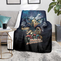 American Indian Legendary Motorcycle Blanket Native American Retro Rider - Wonder Print Shop