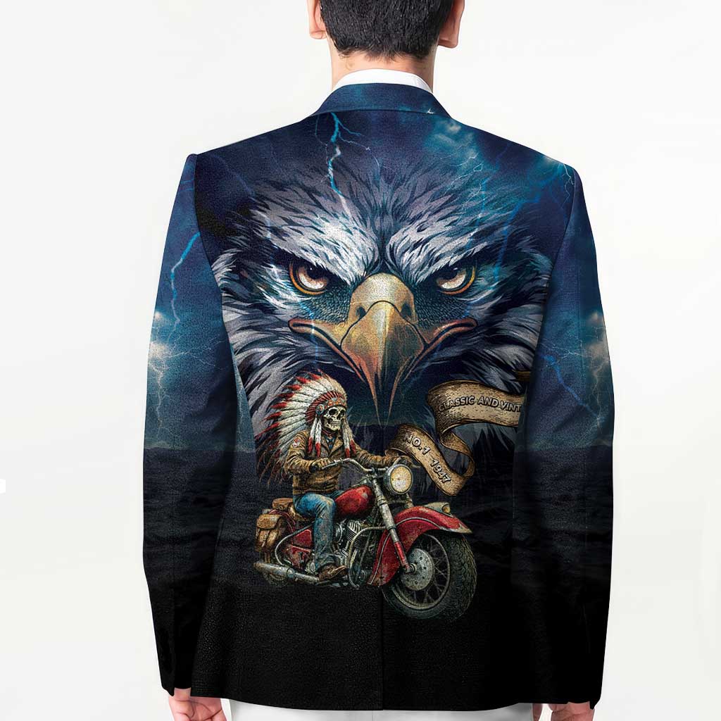 American Indian Legendary Motorcycle Blazer Native American Retro Rider - Wonder Print Shop